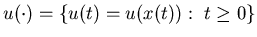 $u(\cdot)=\{u(t)=u(x(t)): \ t\geq0\}$