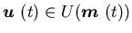 ${\mbox{\boldmath$u$ }}(t) \in U({\mbox{\boldmath$m$ }}(t))$
