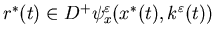 $r^*(t)\inD^+\psi^\varepsilon_x(x^*(t),k^\varepsilon(t))$
