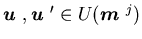${\mbox{\boldmath$u$ }},{\mbox{\boldmath$u$ }}' \inU({\mbox{\boldmath$m$ }}^j)$