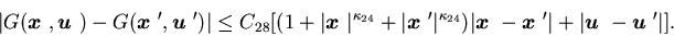 \begin{displaymath}\vert G({\mbox{\boldmath$x$ }},{\mbox{\boldmath$u$ }})-G({\......+\vert{\mbox{\boldmath$u$ }}-{\mbox{\boldmath$u$ }}'\vert].\end{displaymath}
