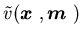 $\tildev({\mbox{\boldmath$x$ }},{\mbox{\boldmath$m$ }})$