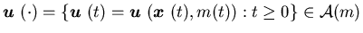 ${\mbox{\boldmath$u$ }}(\cdot)=\{{\mbox{\boldmath$u$ }}(t)={\mbox{\boldmath$u$ }}( {\mbox{\boldmath$x$ }}(t),m(t)): t\geq 0\}\in {\cal A}(m)$