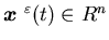 ${\mbox{\boldmath$x$ }}^{\varepsilon}(t)\in R^n$