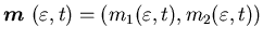 ${\mbox{\boldmath$m$ }}(\varepsilon,t)=(m_1(\varepsilon,t), m_2(\varepsilon,t))$