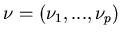 $\nu=(\nu_1,..., \nu_p)$