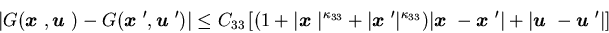 \begin{displaymath}\left\vert G({\mbox{\boldmath$x$ }},{\mbox{\boldmath$u$ }})......\vert{\mbox{\boldmath$u$ }}-{\mbox{\boldmath$u$ }}'\vert\right]\end{displaymath}