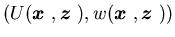 $(U({\mbox{\boldmath$x$ }},{\mbox{\boldmath$z$ }}),w({\mbox{\boldmath$x$ }},{\mbox{\boldmath$z$ }}))$