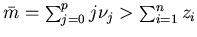 $\barm=\sum_{j=0}^pj\nu_j>\sum_{i=1}^nz_i$