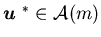 ${\mbox{\boldmath$u$ }}^*\in {\cal A}(m)$