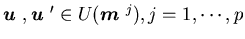 ${\mbox{\boldmath$u$ }},{\mbox{\boldmath$u$ }}^{\prime }\in U({\mbox{\boldmath$m$ }}^{j}),j=1,\cdots ,p$