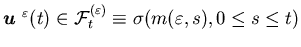 ${\mbox{\boldmath$u$ }}^{\varepsilon}(t)\in {\cal F}^{(\varepsilon)}_t \equiv \sigma (m(\varepsilon,s), 0 \leq s \leq t)$