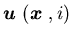 ${\mbox{\boldmath$u$ }}({\mbox{\boldmath$x$ }},i)$