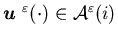 ${\mbox{\boldmath$u$ }}^{\varepsilon}(\cdot) \in{\cal A}^{\varepsilon} (i)$