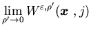 $\displaystyle \lim_{\rho'\rightarrow 0}W^{\varepsilon, \rho'}({\mbox{\boldmath$x$ }},j)$