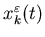 $x_k^{\varepsilon} (t)$