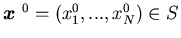 ${\mbox{\boldmath$x$ }}^0=(x_1^0,...,x_N^0) \in S$
