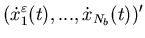 $\displaystyle (\dotx_1^{\varepsilon}(t),...,\dot x_{N_b}(t))'$